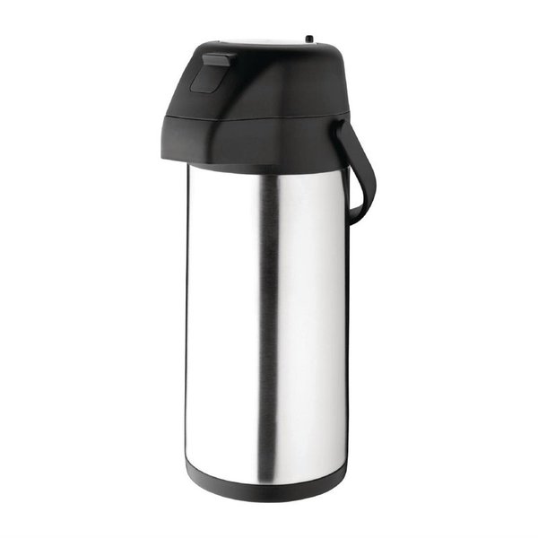 Pompkan RVS  met drukknop | 3L | 39,5(h) x 19,5(Ø)cm