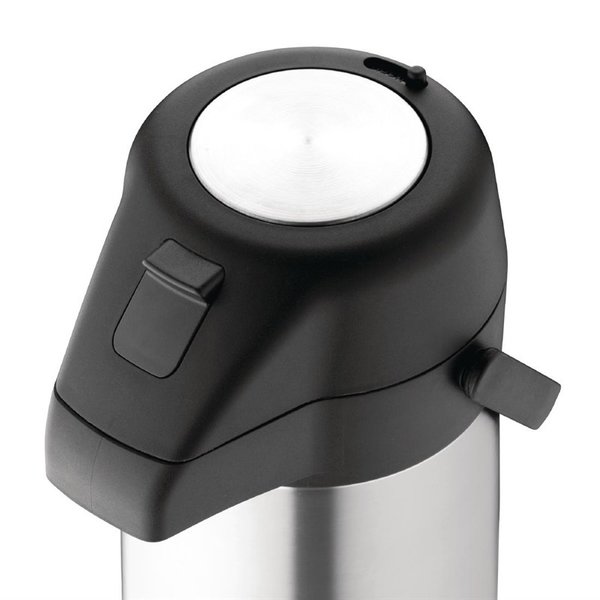 Pompkan RVS  met drukknop | 3L | 39,5(h) x 19,5(Ø)cm