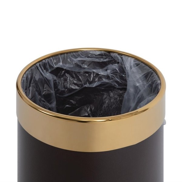 Afvalbak | Metaal (Bruin/Goud) | 10.2L | Open | Ø224x280(h)mm