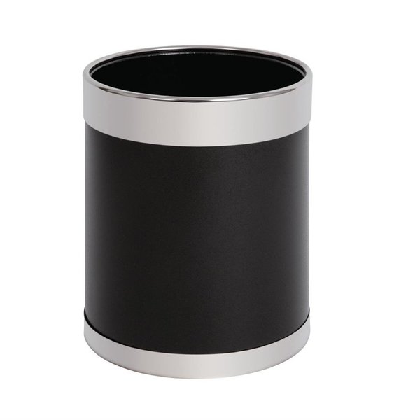 Afvalbak | Metaal (Zwart/Zilver) | 10.2L | Open | Ø224x280(h)mm