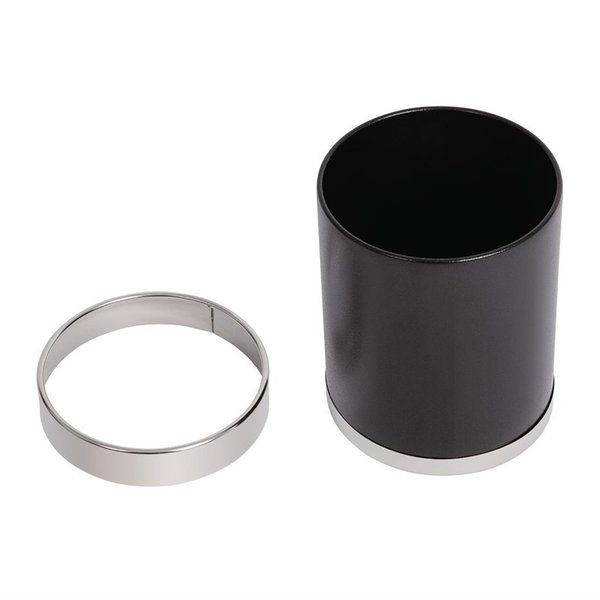 Afvalbak | Metaal (Zwart/Zilver) | 10.2L | Open | Ø224x280(h)mm