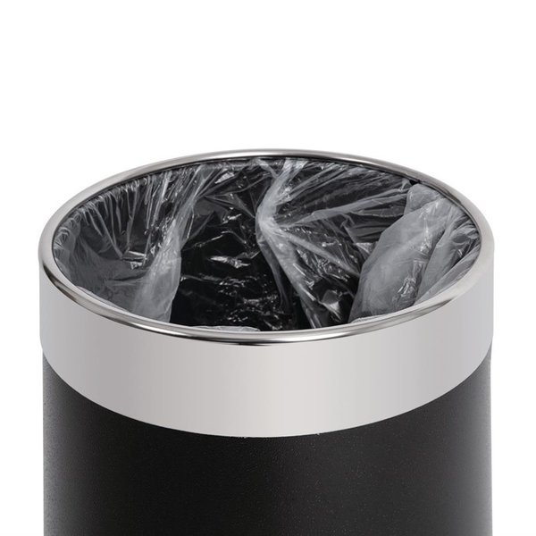 Afvalbak | Metaal (Zwart/Zilver) | 10.2L | Open | Ø224x280(h)mm