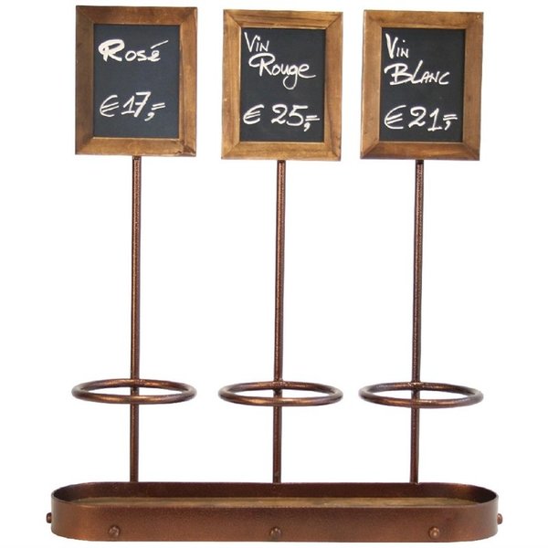 Wijnfles display 3 voudig | Voor flessen van 70cl | 13(h) x 10,5(b)cm