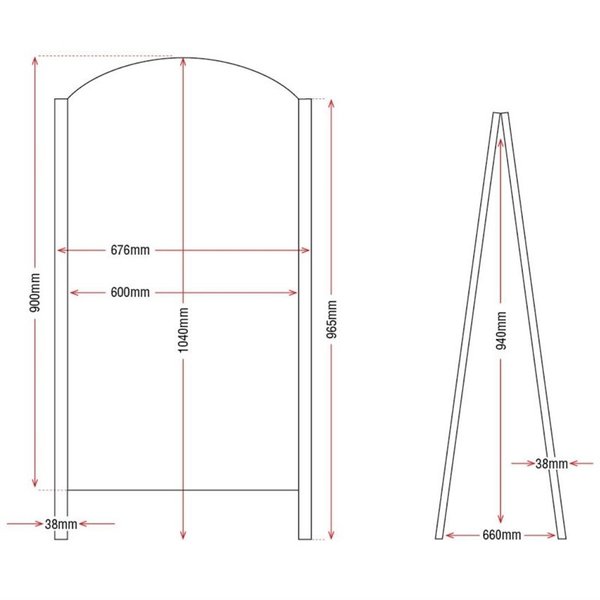 Krijtstoepbord | Metaal (Extra Zwaar) | Weerbestendig | Schrijfvlak 600x900mm
