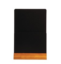 Olympia Dubbelzijdig krijtbord - Menuhouder | Met houten voet | 210x55x325(h)mm 