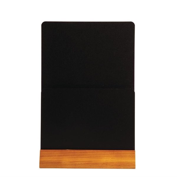 Dubbelzijdig krijtbord - Menuhouder | Met houten voet | 210x55x325(h)mm