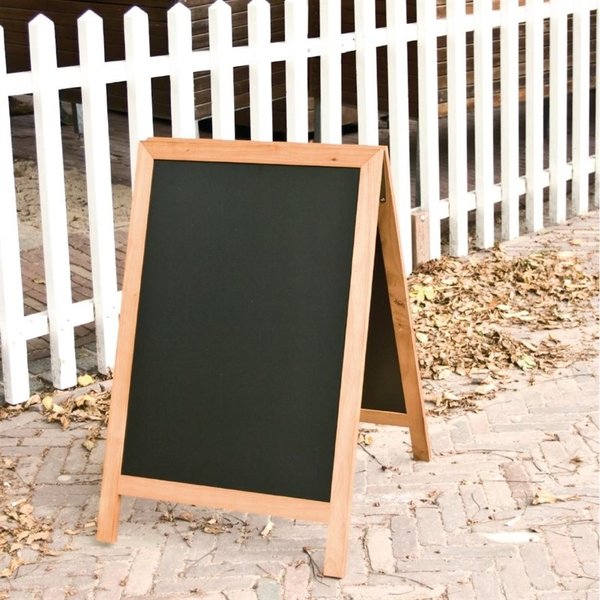 Krijtstoepbord | Teakhout | Schrijfvlak 580x870mm