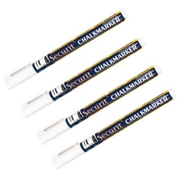 Wisbare krijtstiften 2mm wit | 4 stuks  Met ronde punt | 1x2mm