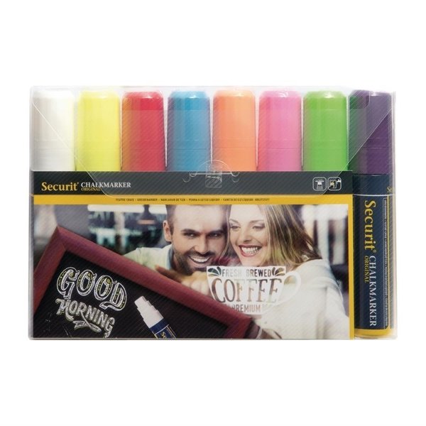 Uitwisbare krijtstiften 15mm | 8 stuks | Regenbestendig | 165x33x230(h)mm