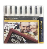 Securit Uitwisbare krijtstiften wit 6mm | 8 stuks | Regenbestendig | 165x33x230(h)mm 