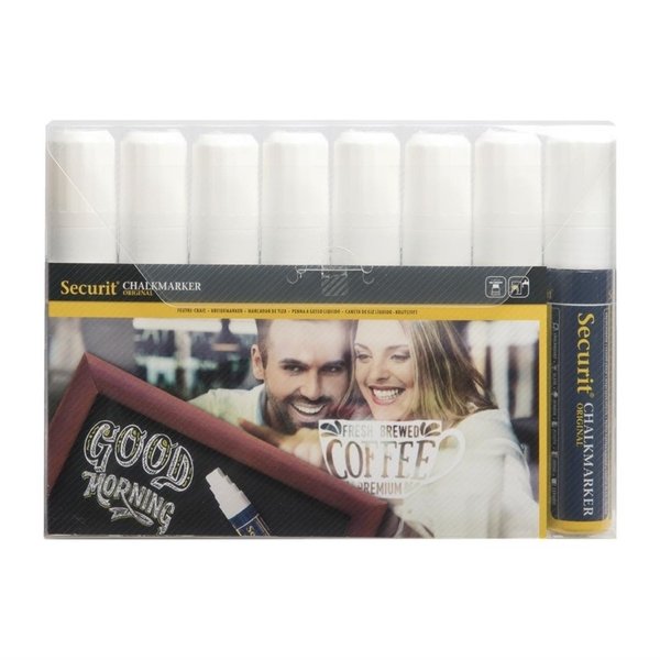 Krijtstiften 15mm wit | 8 stuks | 145x20x150(h)mm