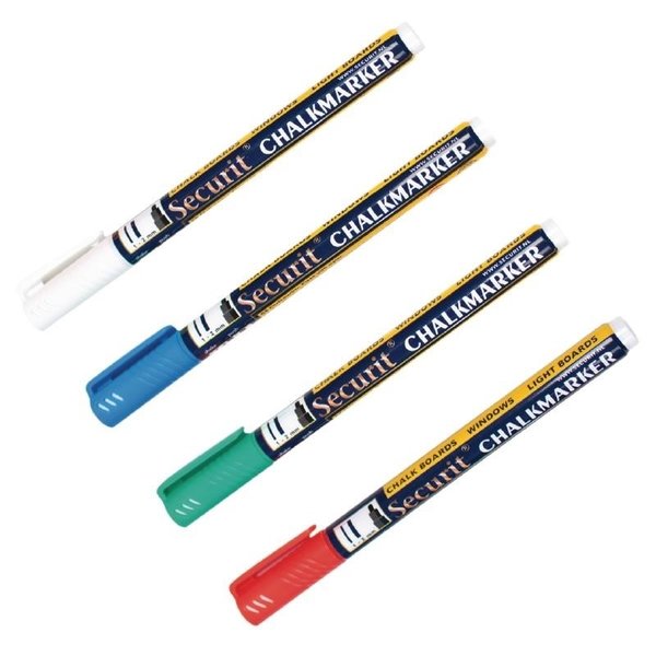 Wisbare krijtstiften 2mm assorti | 4 stuks | Veeg, vlek en waterbestendig