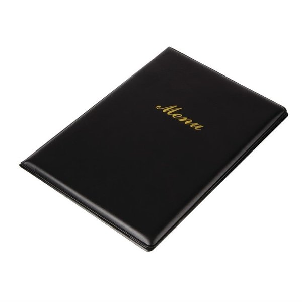 Menu map PVC zwart | A5 formaat | 1 hoes 2 pagina's