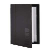 Securit Menumap | TRENDY | Zwart | A4-Formaat | Dubbele Hoes (2 Pagina's/4 Zijden) 