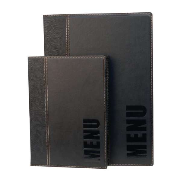 Menumap | TRENDY | Zwart | A4-Formaat | Dubbele Hoes (2 Pagina's/4 Zijden)