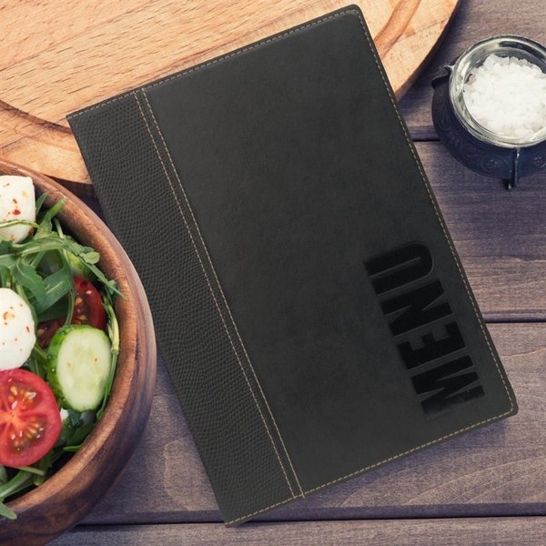 Menumap | TRENDY | Zwart | A4-Formaat | Dubbele Hoes (2 Pagina's/4 Zijden)