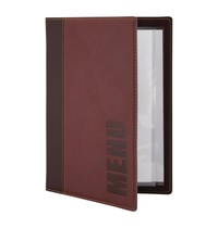 Securit Menumap | TRENDY | Wijnrood | A4-Formaat | Dubbele Hoes (2 Pagina's/4 Zijden) 