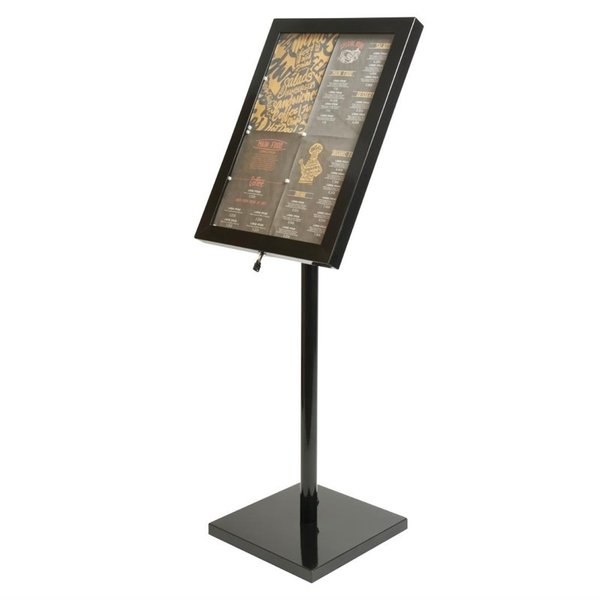 Menustandaard | Zwart | Verlichte Lijst (A3) | 230V | 650x100x1200(h)mm