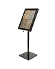 Securit Menustandaard | Zwart | Verlichte Lijst (A3) | 230V | 650x100x1200(h)mm 