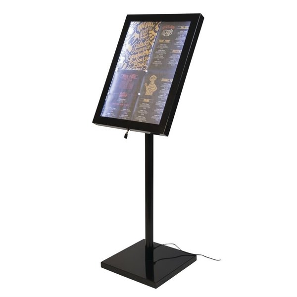 Menustandaard | Zwart | Verlichte Lijst (A3) | 230V | 650x100x1200(h)mm