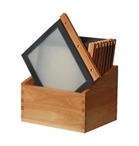 Securit Menu mappen set met houten box zwart | A4 formaat | 20 stuks | 301x246x337(h)mm Securit Menu mappen set met houten box zwart | A4 formaat | 20 stuks | 301x246x337(h)mm