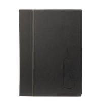Securit Wijnkaartmap | TRENDY | Zwart | A4-Formaat | Dubbele Hoes (2 Pagina's/4 Zijden) 