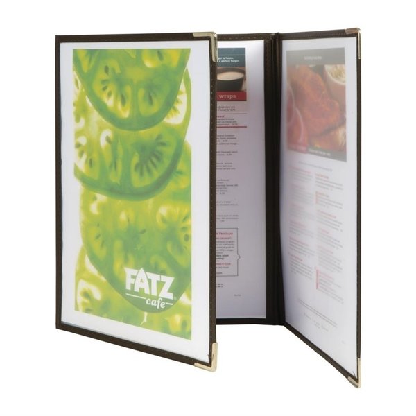 Menuhouder crystal 3 dubbel | A4 formaat | 3 hoezen 6 pagina's | 241x18x318(h)mm
