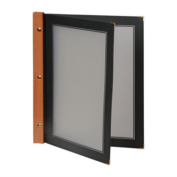 Menumap | Hout | A4-formaat | Incl. 2 Insteekhoezen | 260x20x320(h)mm