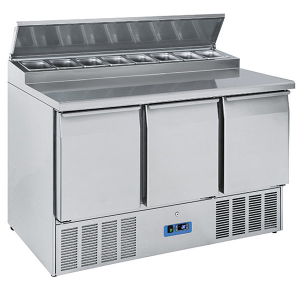 Saladette | 390L | 3 Deuren + 8x 1/6 GN | 0°C/+8°C | 1365x700x1005(h)mm