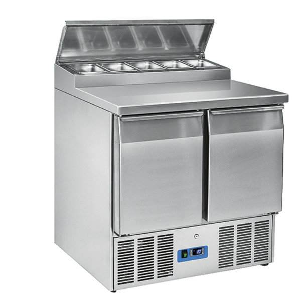 Saladette RVS 240L | 2 deurs | 5x 1/6 GN | 230V | 0/+8 graden | 900x700x1005(h0mm