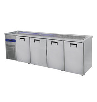 Mastro Bierkoeler RVS | 4 deurs | Met 1 spoelbak links | 230V | Voor 4x 50L fusten | 2650x700x960(h)mm Mastro Bierkoeler RVS | 4 deurs | Met 1 spoelbak links | 230V | Voor 4x 50L fusten | 2650x700x960(h)mm