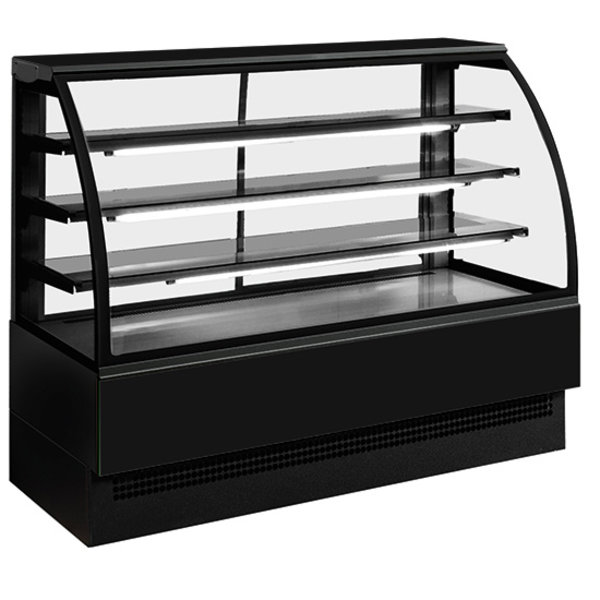 Warmhoudvitrine | Zwart | +65°C | Geventileerd | 1.41kW | 1800x800x1400(h)mm