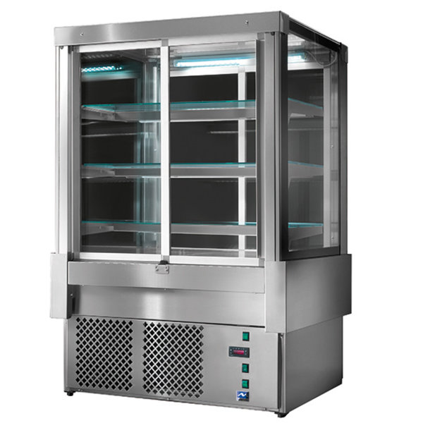 Koelvitrine | 630L | Grijs | +3°C/+5°C | 4 Niveaus | 1200x800x1400(h)mm