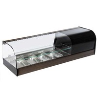 Mastro Tapasvitrine | RVS/Zwart | 4x 1/3 GN | +1°C/+5°C | Statisch | 2 Niveaus | 230V | Compressor Links | 1216x410x330(h)mm