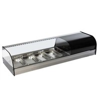 Mastro Tapasvitrine | 4x 1/3 GN | Geventileerd | +1/+5 graden | 230V | 1216x410x250(h)mm Mastro Tapasvitrine | 4x 1/3 GN | Geventileerd | +1/+5 graden | 230V | 1216x410x250(h)mm