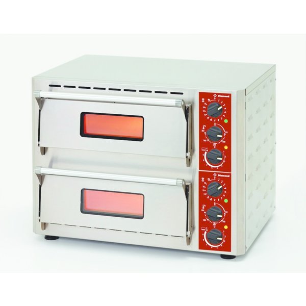 Pizza oven elektrisch | 1+1 43Øcm | Bodem in vuurvaste stenen | 6kW | 670x580x500(h)mm