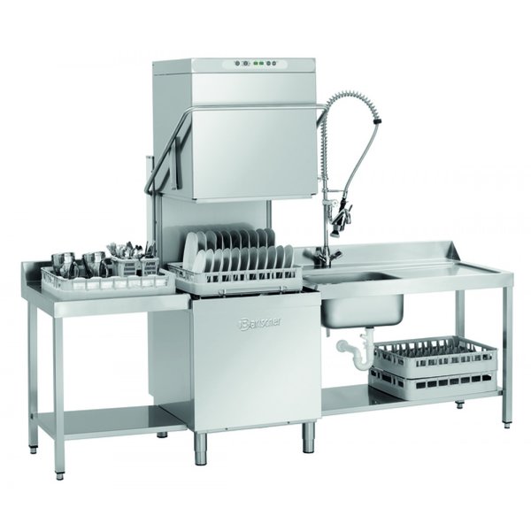 Horeca doorschuifvaatwasser DS 2002  | 600x500mm mand | Met afvoerpomp+zeepdispenser | 790x955x1535(h)mm