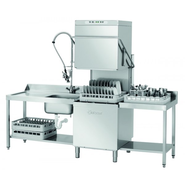 Horeca doorschuifvaatwasser DS 2002  | 600x500mm mand | Met afvoerpomp+zeepdispenser | 790x955x1535(h)mm