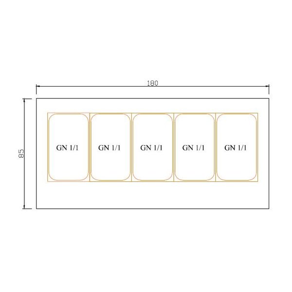 Saladette werkbank | met luchtcirculatie | 5x GN 1/1 | 1800x850x1300(h)mm