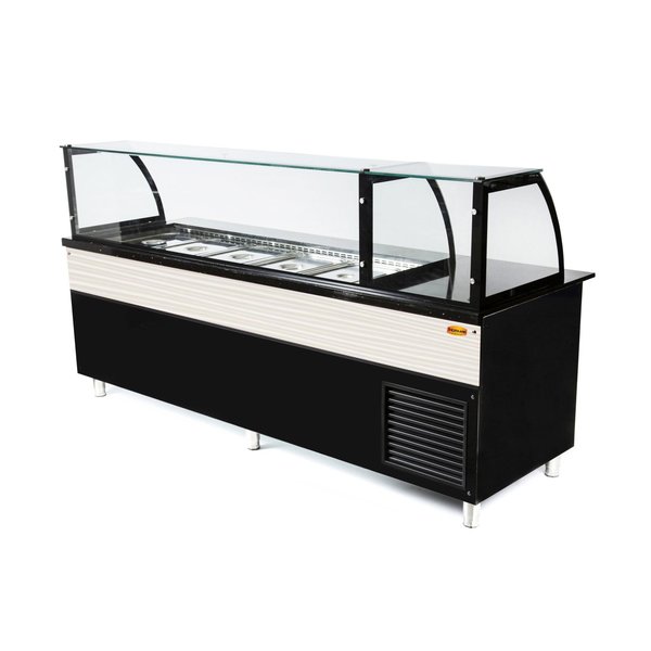 Saladette werkbank + kast element | met luchtcirculatie | 5x GN 1/1 - 1x GN 2/4 | 2500x850x1300(h)mm
