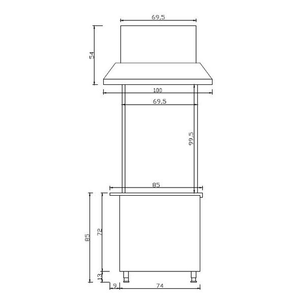 Houtskoolgrill | met luchtafvoersysteem + filter | 1540x850x2400(h)mm