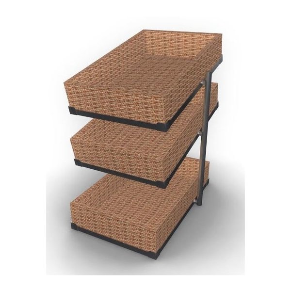 Broodmanden etagere smal| 3 hoog | 2x 1/1 GN 115mm - 1x 1/1 GN 165mm | 335x620x760(h)mm