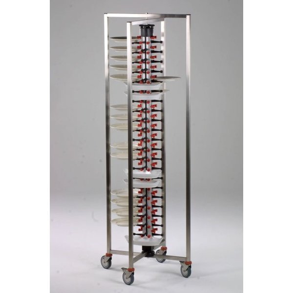 Bordenrek trolley inklapbaar | Geschikt voor 84 borden | 480x480x1890(h)mm