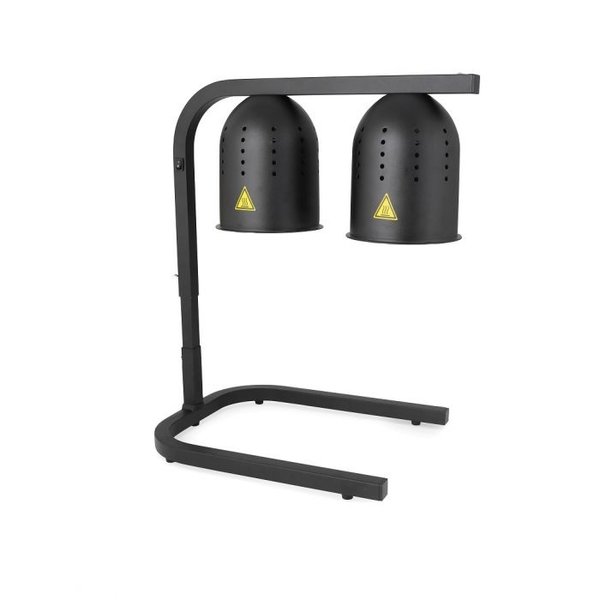 Warmhoudbrug | Zwart | Hoogte Verstelbaar | Infraroodlampen (2x 250W) | 1/1 GN | 425x350x580/780(h)mm