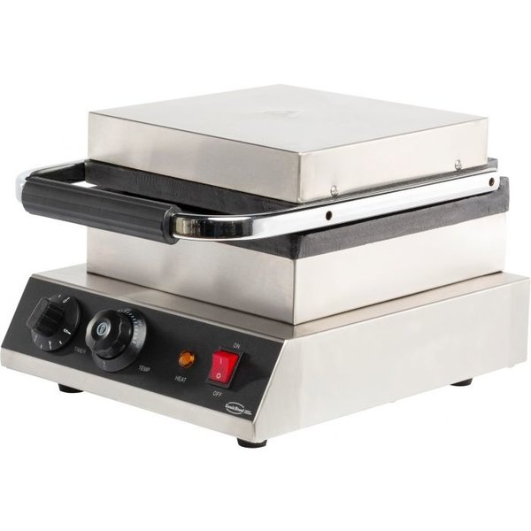 Wafelijzer | Enkel | Belgische Wafels (240x240mm) | 50°C/300°C | 2kW (230V) | Timer | 300x450x250(h)mm