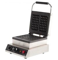 CombiSteel Wafelijzer | Enkel | Belgische Wafels (240x240mm) | 50°C/300°C | 2kW (230V) | Timer | 300x450x250(h)mm