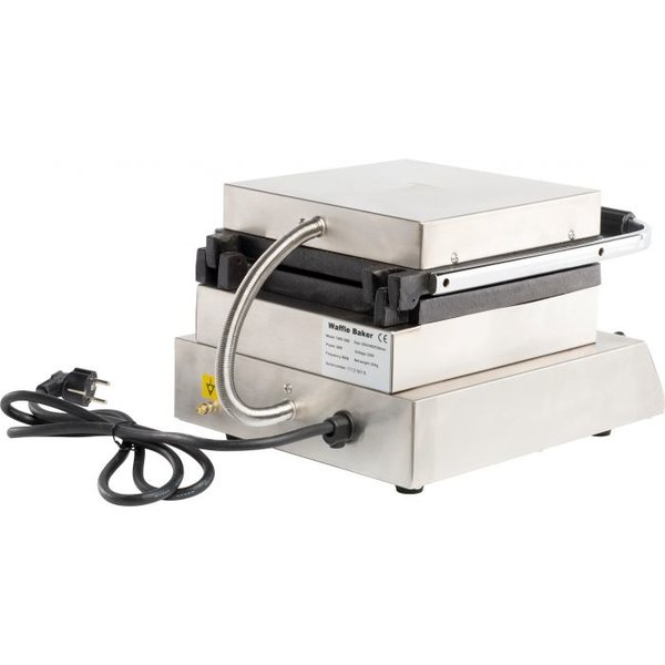 Wafelijzer | Enkel | Belgische Wafels (240x240mm) | 50°C/300°C | 2kW (230V) | Timer | 300x450x250(h)mm