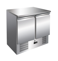 Gastro-Inox Koelwerkbank | 257L | 2 Deuren (1/1 GN) | +2°C/+8°C | Geforceerd | Wielen | 900x700x860(h)mm