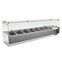 Gastro-Inox Opzetvitrine RVS gekoeld | 7x 1/4 GN | Statisch | 1500x335x440(h)mm Gastro-Inox Opzetvitrine RVS gekoeld | 7x 1/4 GN | Statisch | 1500x335x440(h)mm