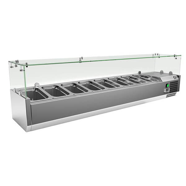Opzetkoelvitrine | 7x 1/4 GN | +2°C/+8°C | 1600x335x440(h)mm